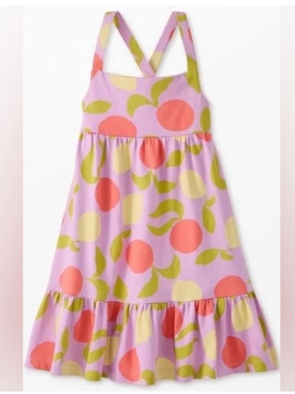 Hanna Andersson Citrus Sunshine on Tea Rose Crossback Sundress ☀️🆕